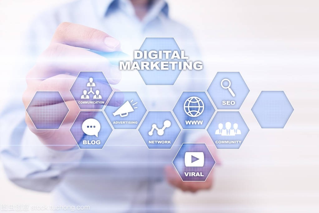 数字营销技术的概念。互联网。在线。Seo。广告 Smm。